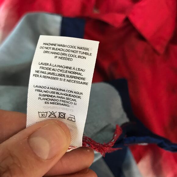 Surf Swim Co Shirt Large Red White Blue Stretch USA 4th July Stars Boat Thin - Picture 10 of 10